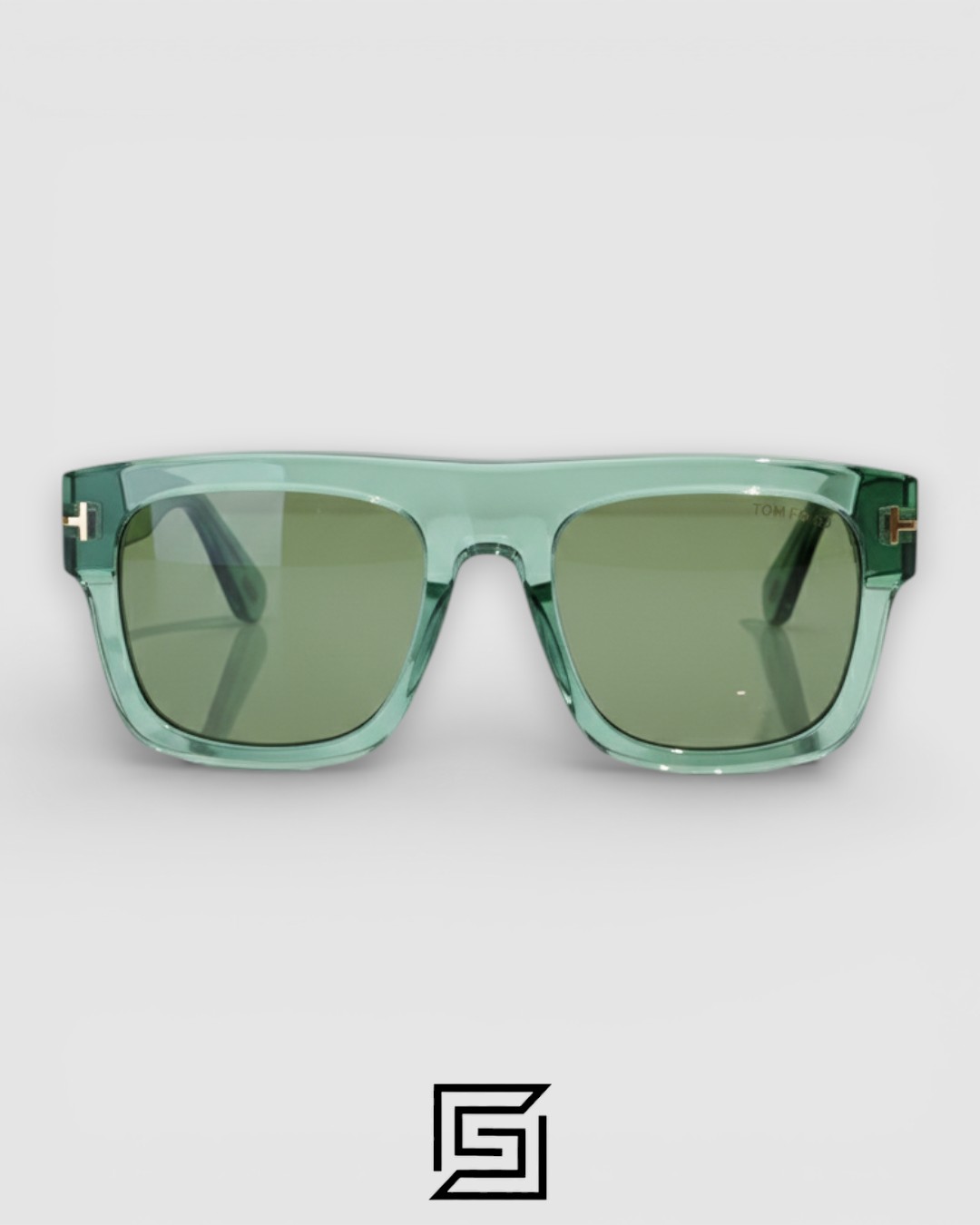 Tom Ford TF711 Light Green Lenses and Transparent Green Frame Luxury Sunglasses - Image 2