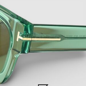 Tom Ford TF711 Light Green Lenses and Transparent Green Frame Luxury Sunglasses - Image 6