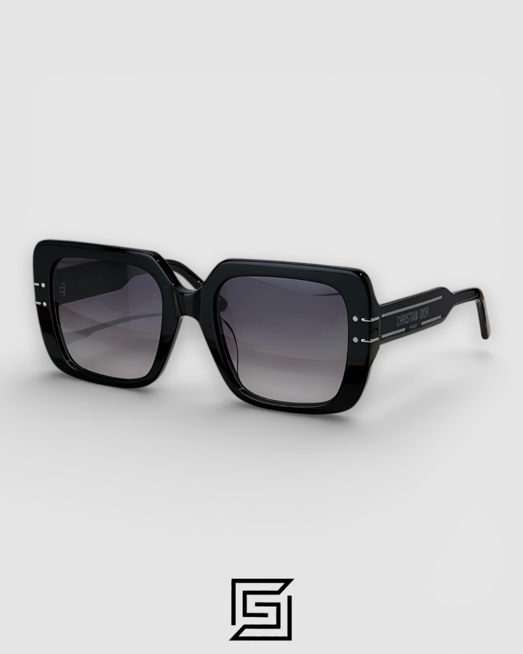 Dior Signature S11I Black Lenses Black Frame Silver Logo