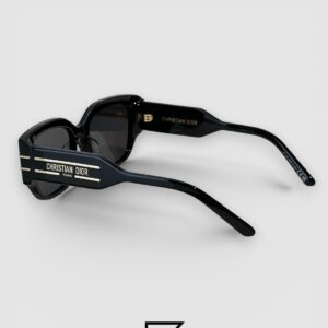 Dior Signature S13F Black Lenses and Black Frame with Gold Logo Luxury Sunglasses - Image 4