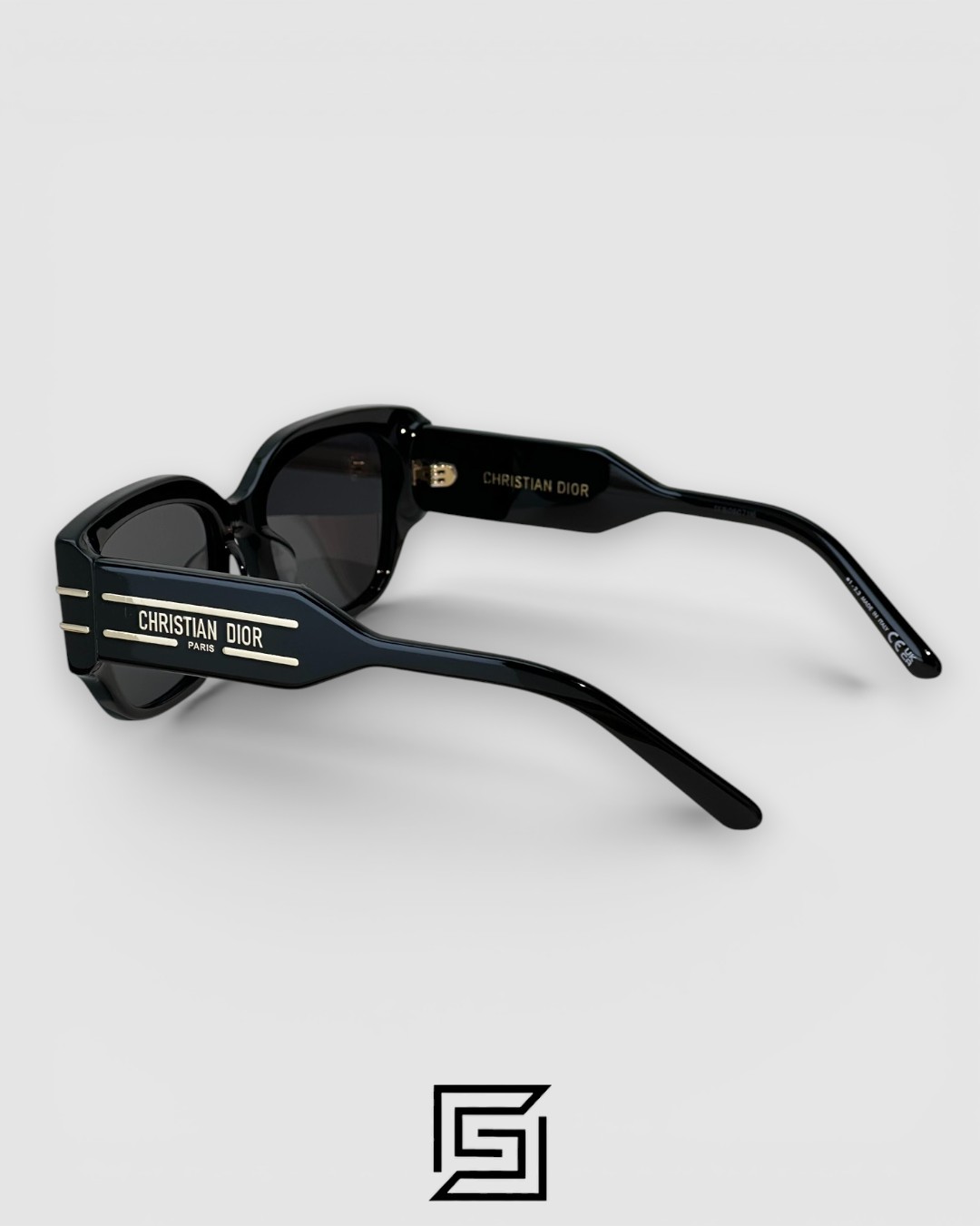 Dior Signature S13F Black Lenses and Black Frame with Gold Logo Luxury Sunglasses - Image 4