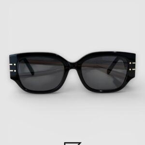 Dior Signature S13F Black Lenses and Black Frame with Gold Logo Luxury Sunglasses - Image 2