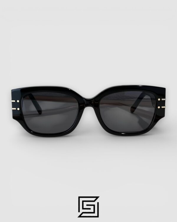 Dior Signature S13F Black Lenses and Black Frame with Gold Logo Luxury Sunglasses