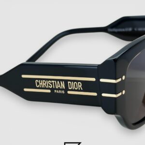 Dior Signature S13F Black Lenses and Black Frame with Gold Logo Luxury Sunglasses - Image 7