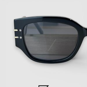 Dior Signature S13F Black Lenses and Black Frame with Gold Logo Luxury Sunglasses - Image 6