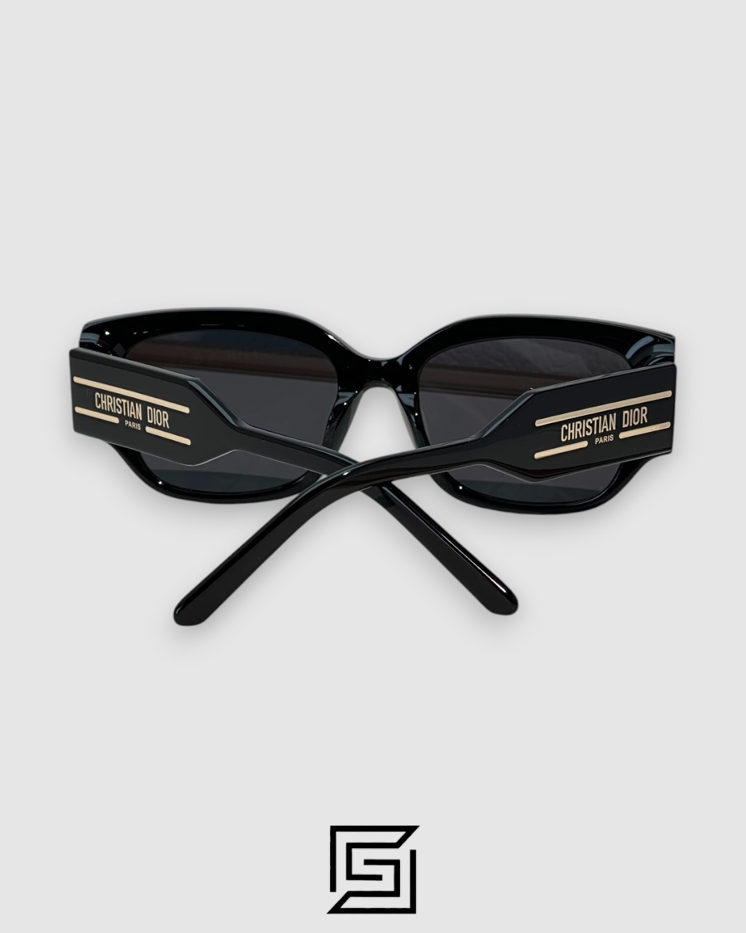 Dior Signature S13F Black Lenses and Black Frame with Gold Logo Luxury Sunglasses - Image 3