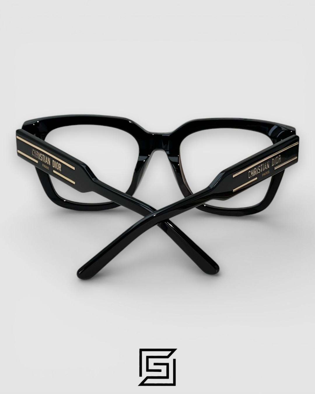 ⁦Dior Signature S51 Black Frame with Gold Logo Luxury Optical Glasses⁩ - الصورة ⁦3⁩