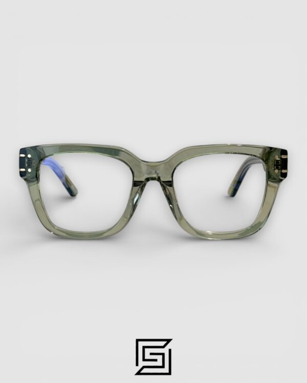 Dior Signature S51 Transparent Green with Gold Logo Luxury Optical Glasses