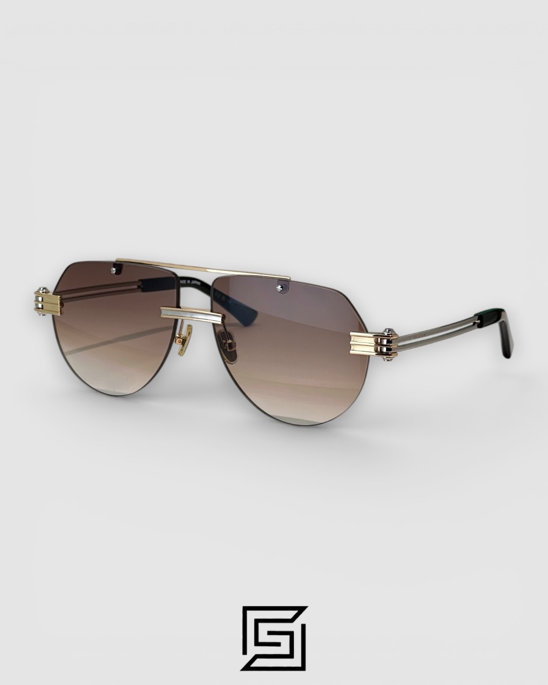 Bottega Veneta BV1342 001 Honey Lenses Gold x Silver Frame