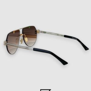 ⁦Bottega Veneta BV1342 001 Honey Lenses and Gold x Silver Frame Luxury Aviator Sunglasses⁩ - الصورة ⁦3⁩