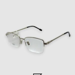 FRED FG50031U Optical Glasses - Half-Rim Shiny Silver Metal Frame - Image 1