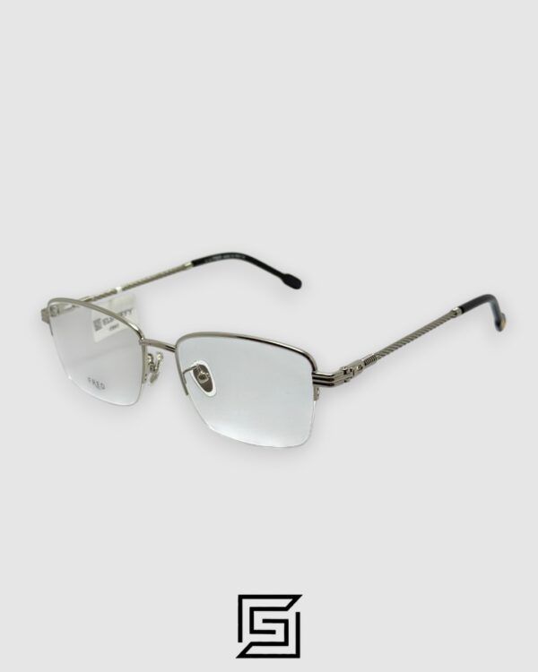 FRED FG50031U Optical Glasses - Half-Rim Shiny Silver Metal Frame