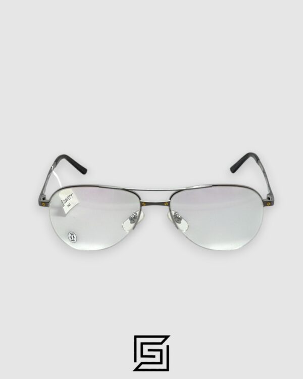 Cartier 5504464 Titanium Optical Glasses - Rimless Silver Aviator Frame