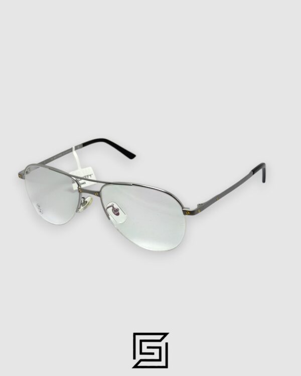 Cartier 5504464 Titanium Optical Glasses - Rimless Silver Aviator Frame