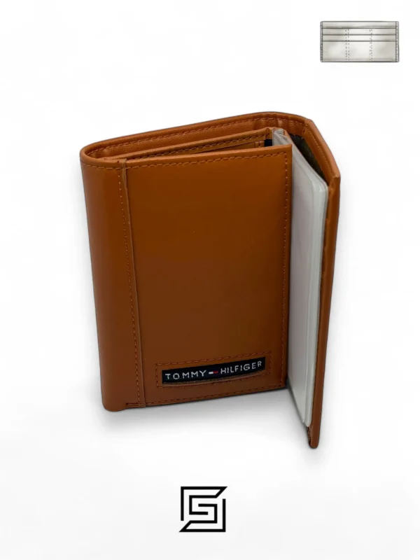 Leather,Wallets,Men wallets New Box TOMMY SINGLE WALLET TRIFOLD FLAT/BROWN Tommy Hilfiger