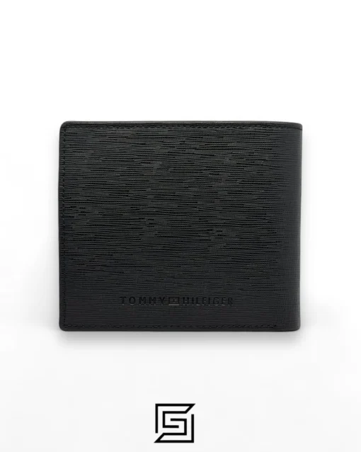 Leather,Wallets,Men wallets TOMMY SINGLE WALLET W METAL HILFIGER AND LOGO MIDDLE/BLACK Tommy Hilfiger