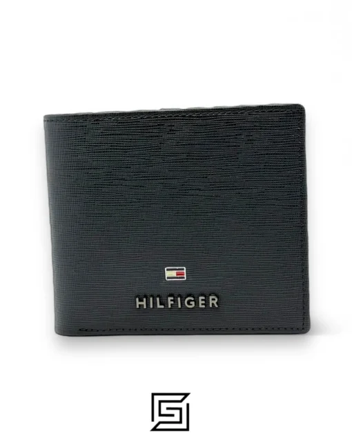 Leather,Wallets,Men wallets TOMMY SINGLE WALLET W METAL HILFIGER AND LOGO MIDDLE/BLACK Tommy Hilfiger