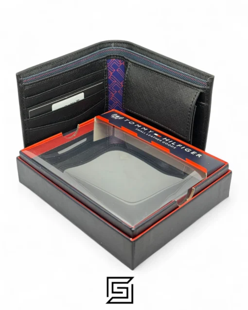 Leather,Wallets,Men wallets TOMMY SINGLE WALLET W METAL HILFIGER RIGHT/BLACK Tommy Hilfiger