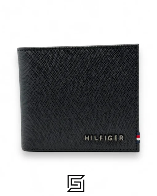 Leather,Wallets,Men wallets TOMMY SINGLE WALLET W METAL HILFIGER RIGHT/BLACK Tommy Hilfiger