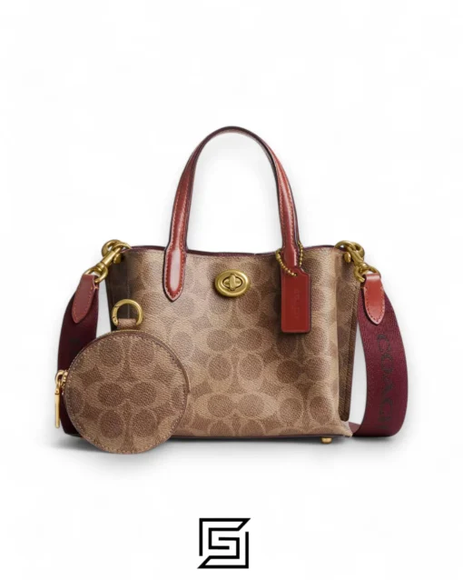 Bags,Leather,Women Coach leather WILLOW TOTE BAG 18 IN SIGNATURE CANVAS CW550 Coach