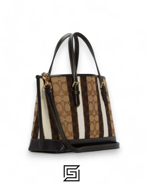 Bags,Leather,Women Coach leather Mollie Tote Bag 25 In Signature Jacquard With Stripes C4086 Coach
