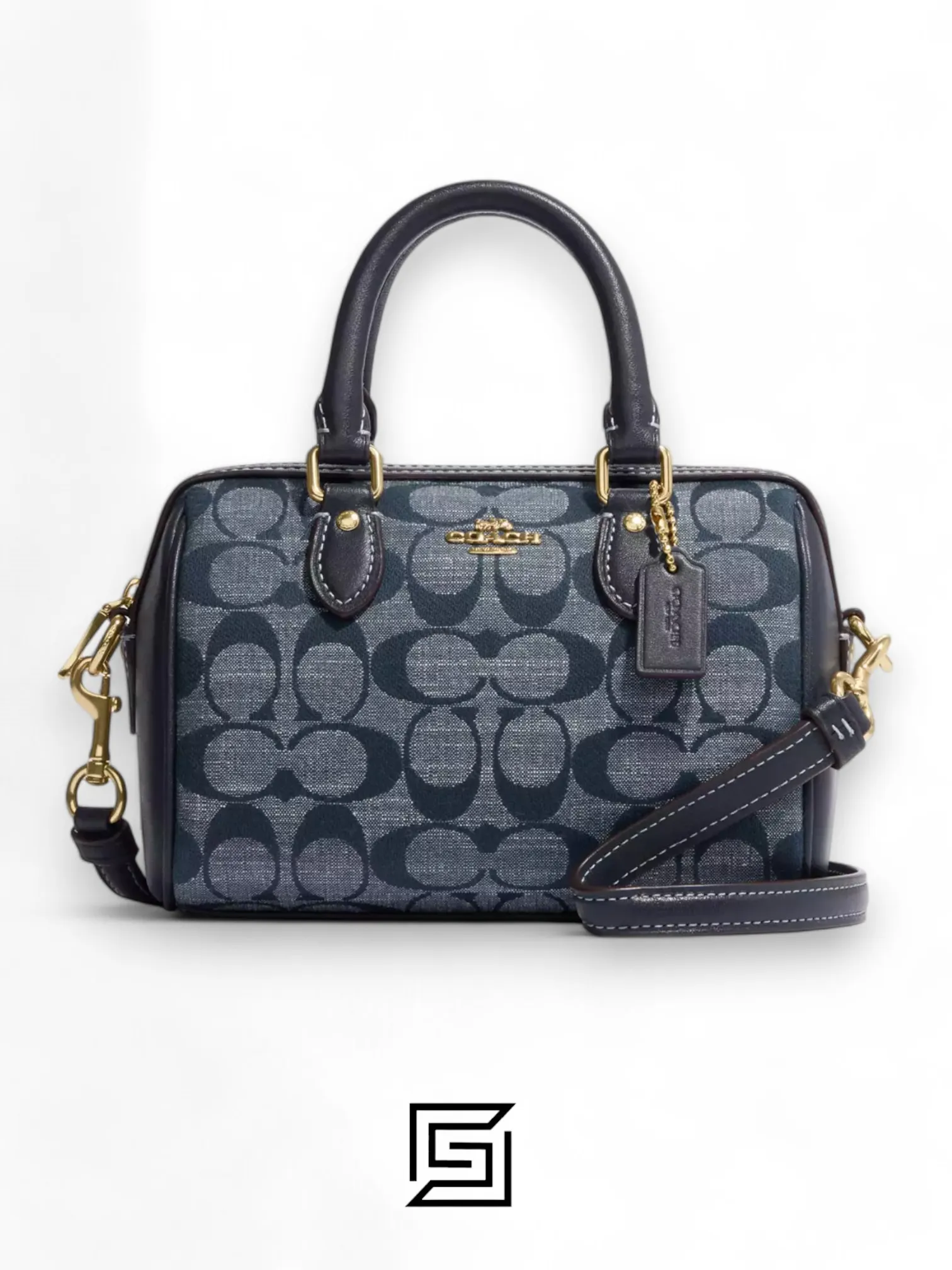 Bags,Leather,Women Coach leather Mini Rowan Crossbody In Signature ChambrayStyle No. CH370 Coach