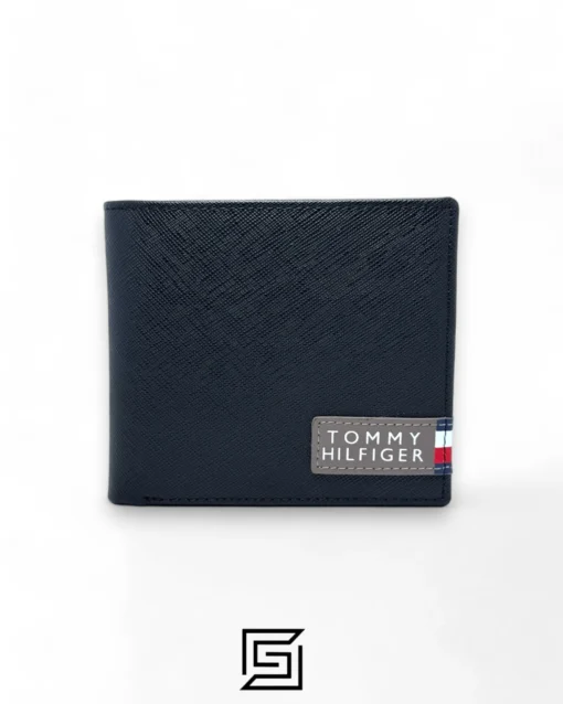 Leather,Wallets,Men wallets TOMMY SINGLE WALLET W FLAT METAL LOGO IN MIDDLE SOFT PATTERN DOUBLE FACE/BLACK Tommy Hilfiger