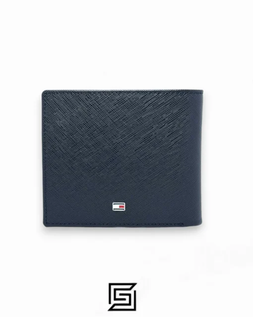Leather,Wallets,Men wallets TOMMY SINGLE WALLET W FLAT METAL LOGO IN MIDDLE SOFT PATTERN DOUBLE FACE/BLACK Tommy Hilfiger