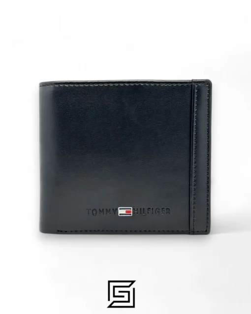 Leather,Wallets,Men wallets TOMMY SINGLE WALLET W TOMMY HILLFIGER METAL MIDDLE LOGO WITH RIGHT LINE/BLACK Tommy Hilfiger