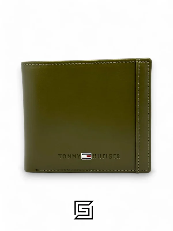 Leather,Wallets,Men wallets TOMMY SINGLE WALLET W TOMMY HILLFIGER METAL MIDDLE LOGO WITH RIGHT LINE/OLIVE Tommy Hilfiger