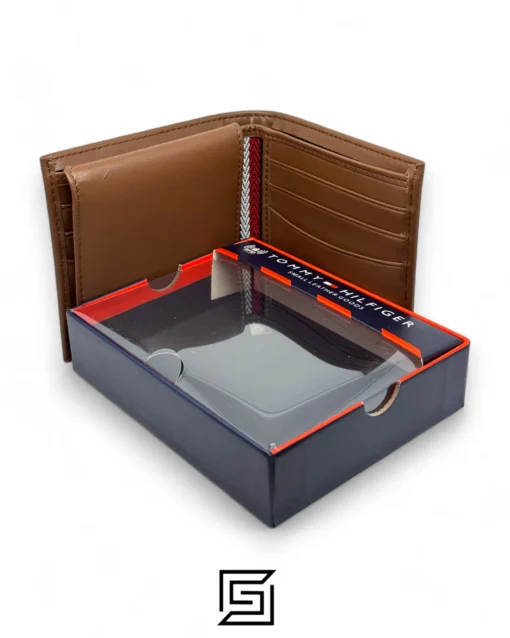 Leather,Wallets,Men wallets TOMMY SINGLE WALLET W WITH TOMMY LINE LOGO/BROWN Tommy Hilfiger