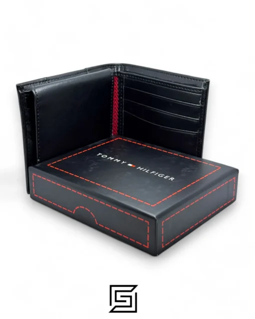 Leather,Wallets,Men wallets TOMMY SINGLE WALLET W WITH TOMMY H LOGO IN LEATHER MIDDLE/BLACK Tommy Hilfiger