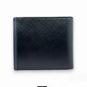 Leather,Wallets,Men wallets TOMMY SINGLE WALLET W TH LOGO PRINT SOFT PATTERN METAL LOGO BLUE LINE IN RIGHT/BLACK Tommy Hilfiger