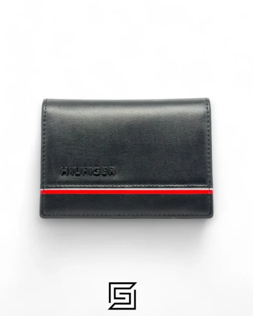 Leather,Wallets,Men wallets TOMMY SINGLE CREDIT HILFIGER LINE WITH METAL LOGO/BLACK Tommy Hilfiger