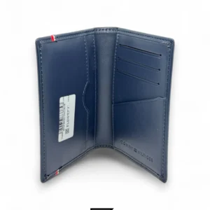 Leather,Wallets,Men wallets TOMMY SINGLE CREDIT HILFIGER LINE WITH METAL LOGO/BLUE Tommy Hilfiger