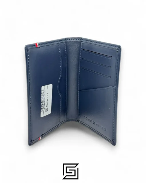 Leather,Wallets,Men wallets TOMMY SINGLE CREDIT HILFIGER LINE WITH METAL LOGO/BLUE Tommy Hilfiger