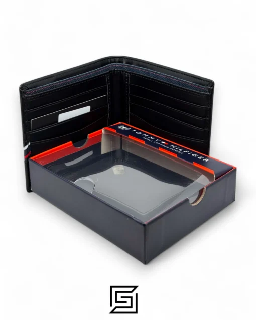 Leather,Wallets,Men wallets TOMMY SINGLE WALLET W LINE IN MIDDLE RIGHT/BLACK Tommy Hilfiger