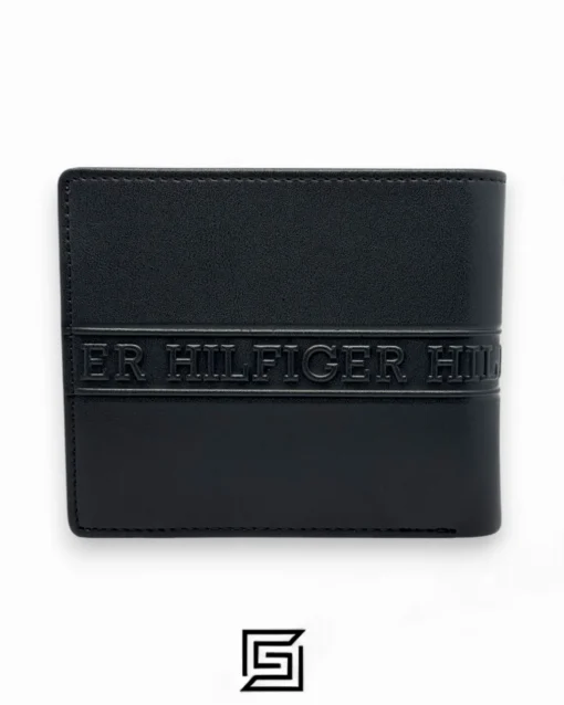 Leather,Wallets,Men wallets TOMMY SINGLE WALLET W HILLFIGER HARD LOGO IN MIDDLE /BLACK Tommy Hilfiger
