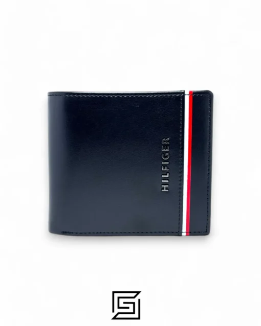 Leather,Wallets,Men wallets TOMMY SINGLE WALLET W WITH HILLFIGER H LINE METAL LOGO/BLACK Tommy Hilfiger