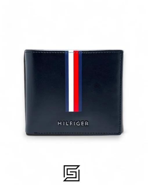 Leather,Wallets,Men wallets TOMMY SINGLE WALLET W WITH HILLFIGER UP LINE METAL LOGO/BLACK Tommy Hilfiger