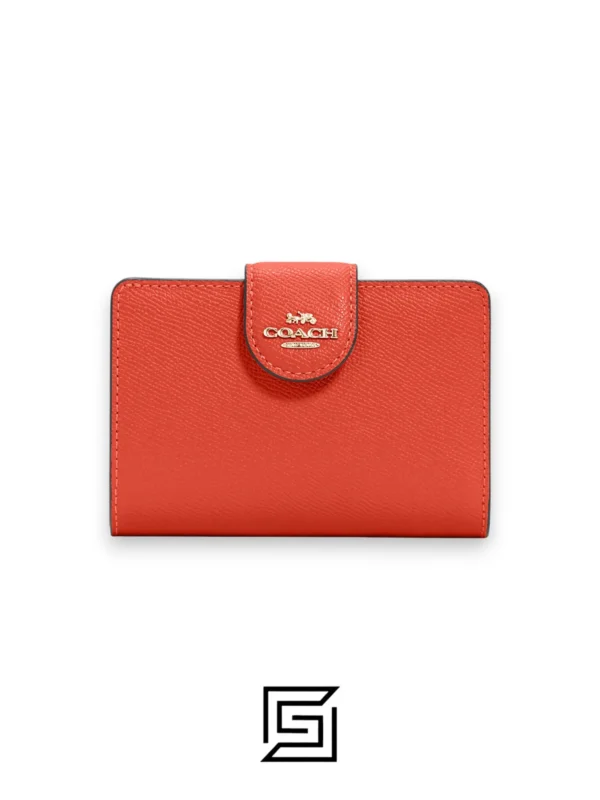 Leather,Wallets,Women Medium Corner Zip Wallet Style Number 6390 Orange Coach