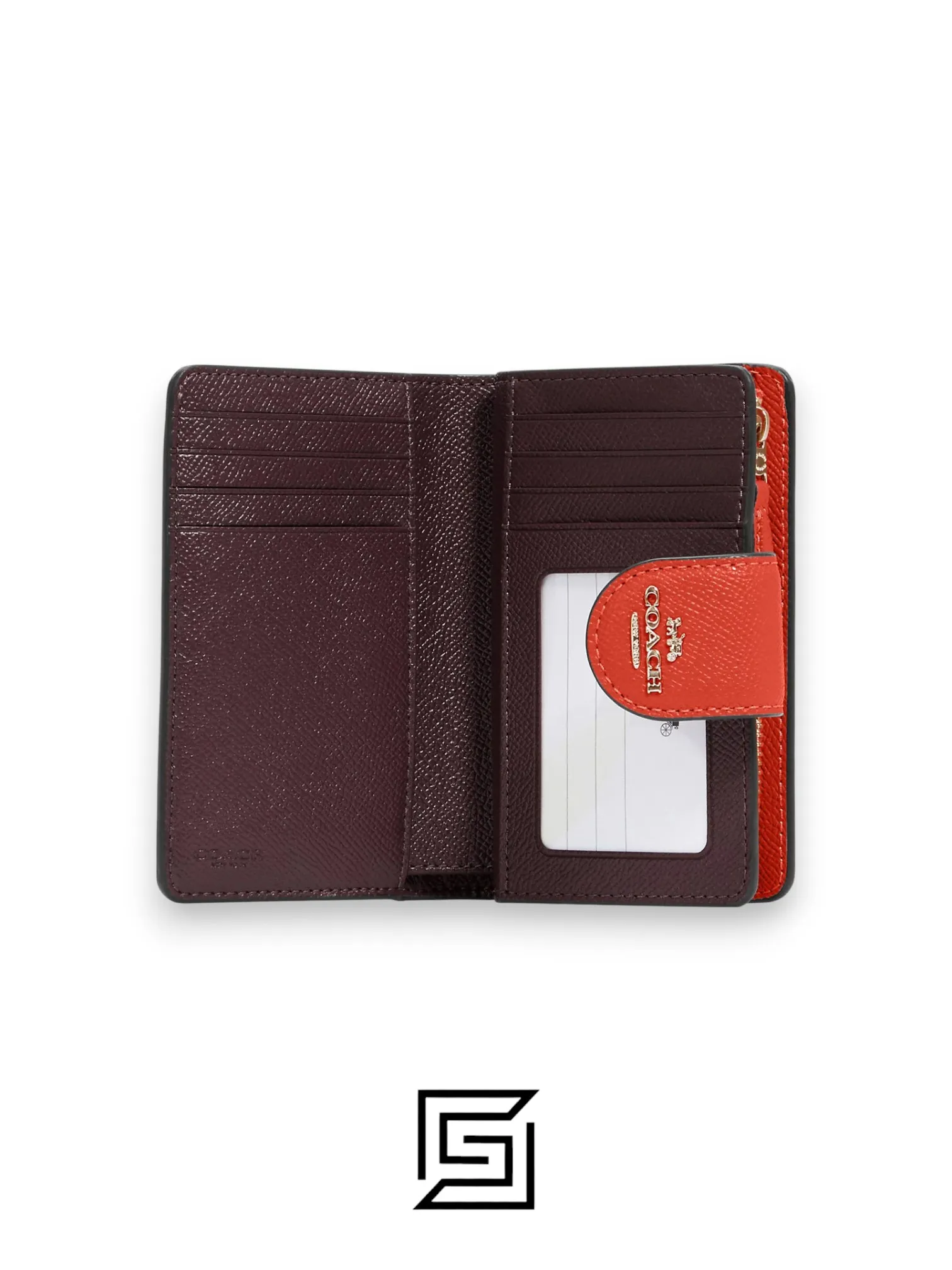 Leather,Wallets,Women Medium Corner Zip Wallet Style Number 6390 Orange Coach