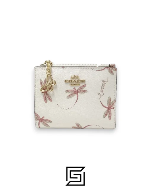 Leather,Wallets,Women SNAP CARD CASE WITH DRAGONFLY PRINT COACH F76879 Coach