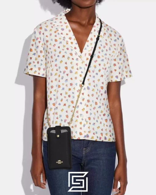 Leather,Wallets,Women Phone Crossbody Style Number C6884 Black Coach