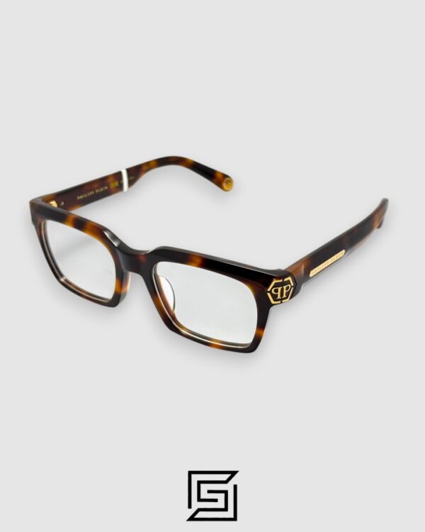 Product Title: PHILIPP PLEIN VPP082M Dark Shapes Eyeglasses - Tiger Gold Havana Frame