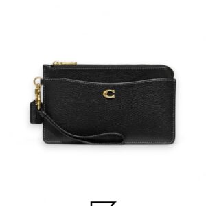Leather,Wallets,Women L-Zip Wristlet Style No.C8434 Black Coach
