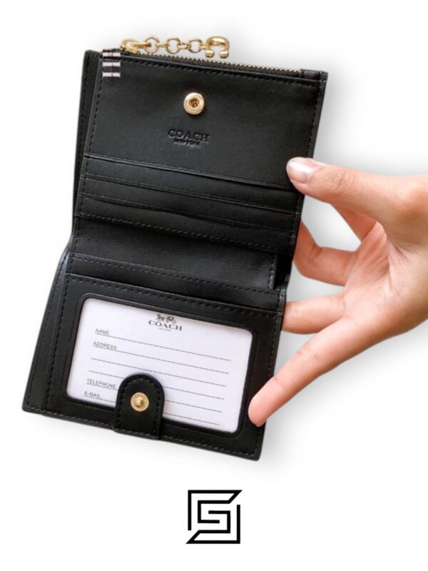 Leather,Wallets,Women COACH Snap Card Case Wallet in Crayon Heart Print F91058 Black Coach