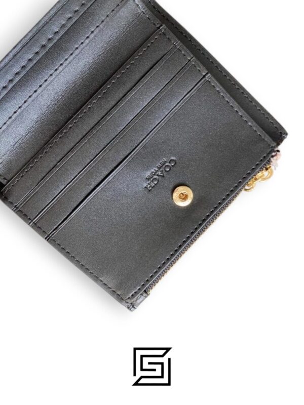 Leather,Wallets,Women COACH Snap Card Case Wallet in Crayon Heart Print F91058 Black Coach