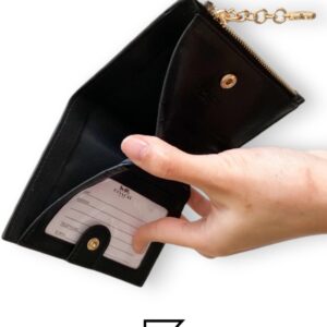 Leather,Wallets,Women COACH Snap Card Case Wallet in Crayon Heart Print F91058 Black Coach