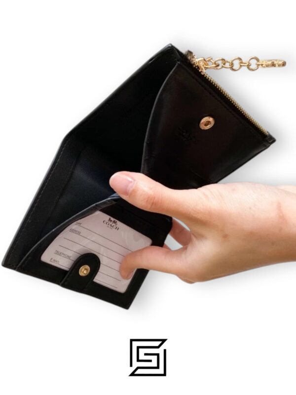 Leather,Wallets,Women COACH Snap Card Case Wallet in Crayon Heart Print F91058 Black Coach